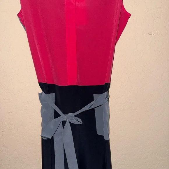 Lacoste Color block silk sleeveless shirt dress- Size 40 - Picture 4 of 12